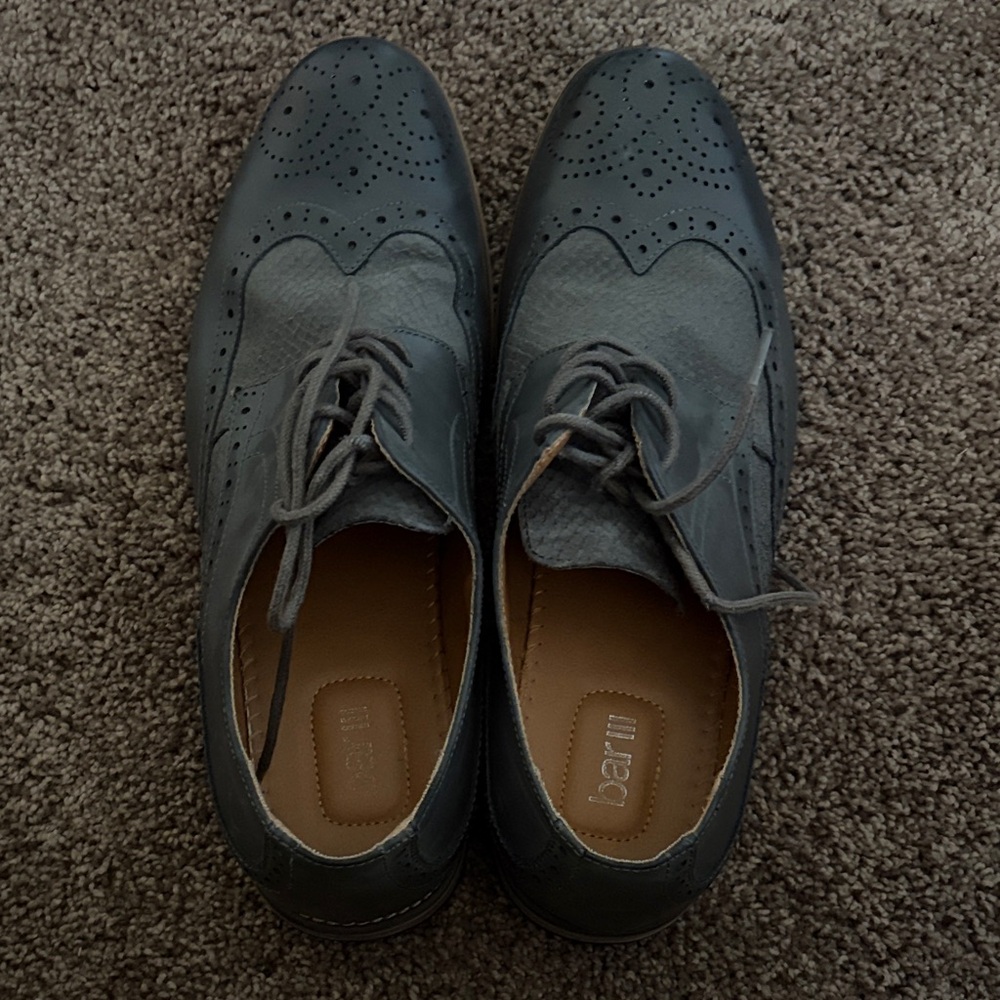 Bar III Gray Wingtip Derby Oxfords